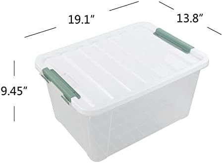 Plastic Latch Storage Box, 35 Quart, Pack of 6 Large Clear Bins - Image 2