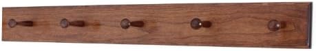 Solid Cherry Shaker Peg Racks (Mahogany, 29" x 3.5" with 5 pegs) by PEG+AND+RAIL