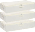 Underbed Storage Organizers,Beige,3 Pack,31.5x15.7x5.9 Inch by YheenLf