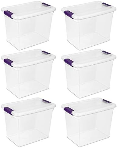 Sterilite ClearView Latch Boxes, Storage Bins with Lids, 27 Quart, 6-Pack by Sterilite