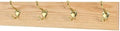 Solid Oak Wall Mounted Coat Rack with Solid Brass Coat Hooks 4.5" Ultra Wide - Made in the USA (Natural, 4.5" 20" with 4 hooks) by PEG+AND+RAIL
