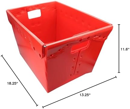 Flipside Products Storage Totes with Lids, Durable Plastic Storage Totes with Reinforced Metal Frame, Red and Green, Organization, Holiday, Christmas, Postal, 2 Pack - Image 7