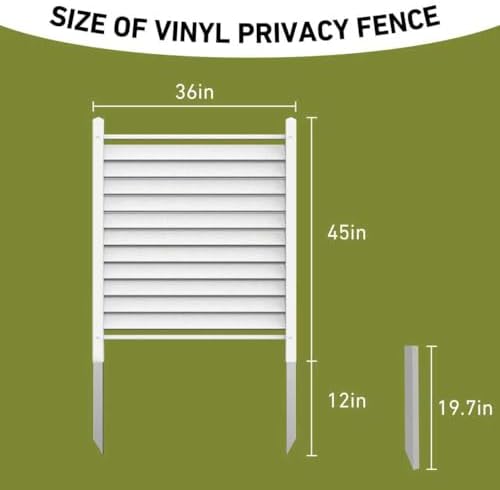 36" W X 45" H Reinforced White Vinyl Privacy Fence, Double Windproof Air Conditioner Fence Trash Can Fence, Louvered Vinyl Screen Panel Kit (1 Panels) - Image 4