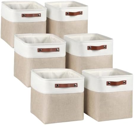Fabric Storage Cubes 10.5x10.5x11in, Cube Storage Bins Organizers by Kntiwiwo