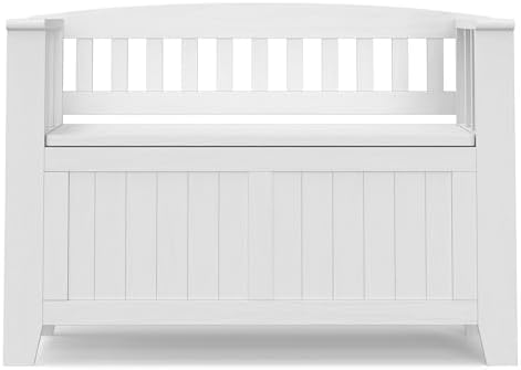 SIMPLIHOME Acadian Storage Bench and Cabinet Set in White - Image 4