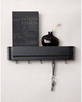 Key Holder Wall Mount with Shelf | 17 inch | Black by GEMAPOCO