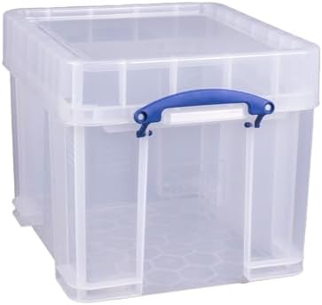 Really Useful Box 35 Liter Storage Container with XL Snap Lid, Clear by ReallyUsefulBox