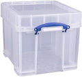 Really Useful Box 35 Liter Storage Container with XL Snap Lid, Clear by ReallyUsefulBox