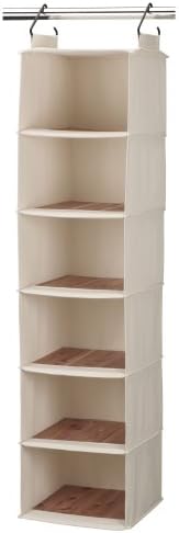 Household Essentials Cedarline 6‑Shelf Hanging Closet Organizer in Heavy‑Duty Cotton Canvas, Cream - Image 7