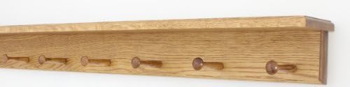 Oak Shaker Peg Rack with Shelf (Golden Oak, 46" with 8 pegs) - Image 2