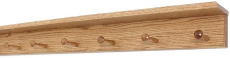 Oak Shaker Peg Rack with 4 inch Shelf (Cherry, 35" with 6 pegs) by PEG+AND+RAIL