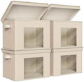 Univivi Fabric Storage Bins with Lids for Closet, 4 Pack, Beige by Univivi