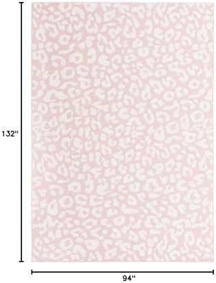 Unique Loom Outdoor Safari Collection Area Rug - Leopard (7' 10" x 11' Rectangle, Pink Ivory/ Ivory) - Image 2