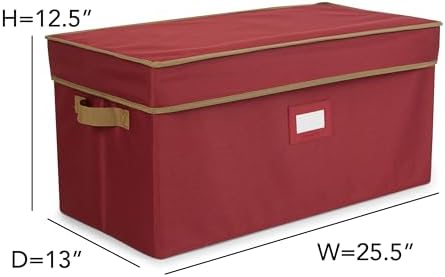 Covermates Adjustable Ornament Storage Box, 25.5" W x 13" D x 12.5" H, Red - Image 3