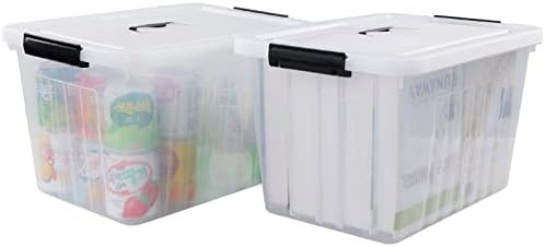 Wekioger 22 Quart Plastic Latching Container Box with Lid, Set of 4, Clear - Image 4