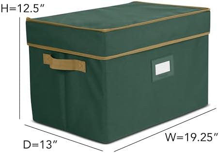 Covermates Adjustable Ornament Storage Box, 19.25"W x 13"D x 12.5"H, Green - Image 3