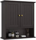 Bathroom Wall Cabinet, Over the Toilet Storage Cabinet with 2 Doors and Adjustable Shelf, Wooden Medicine Cabinet Wall Mounted, Room Space Saver for Bathroom Kitchen by MinoKesper
