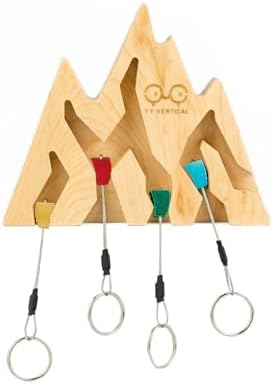 YY Vertical Mountain Decor Keyholder in Wood Wall Decor Ideal Gifts for Mountain Climbers 4 Key Rings Included Perfect for Mountain Lovers by YYVertical
