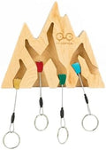 YY Vertical Mountain Decor Keyholder in Wood Wall Decor Ideal Gifts for Mountain Climbers 4 Key Rings Included Perfect for Mountain Lovers by YYVertical