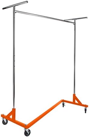 Econoco Commercial Garment Rack - Rolling Clothes Rack, Heavy Duty (Z Rack with Garment Cover, Orange) - Image 2