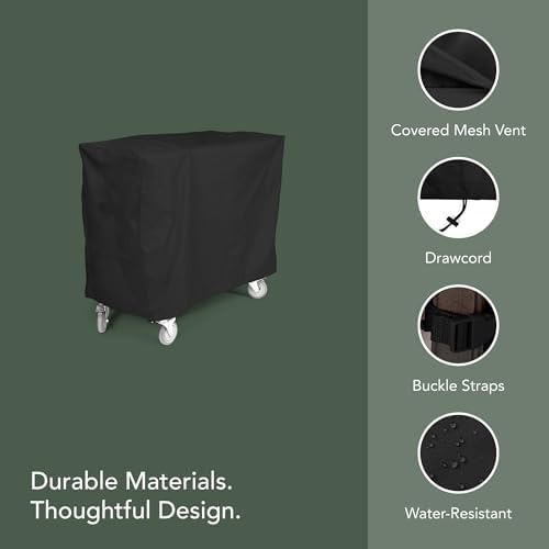 Covermates Ultima Serving Cart Cover, Polyester, 50Wx30Dx34H, Ripstop Black - Image 4