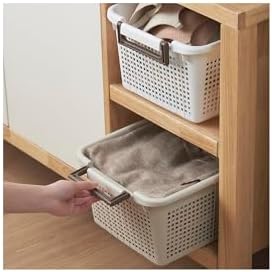 Stackable Storage Basket Organizer with Handle | Storage Bin, 40 Liter, Set of 2, White - Image 3