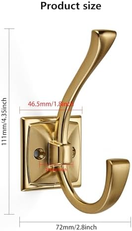 10 Pack Decorative Heavy Duty Towel Hooks for Hanging Robe Double Champagne Bronze Coat Hooks Wall Mounted with Screws for Key, Towel, Bags, Cup, Hat - Image 2