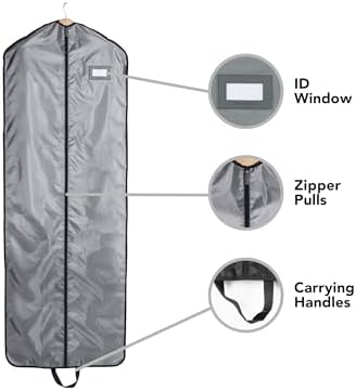 Covermates Garment Bag Set for Closet Storage and Travel, 24"W x 64"L, Grey - Image 5