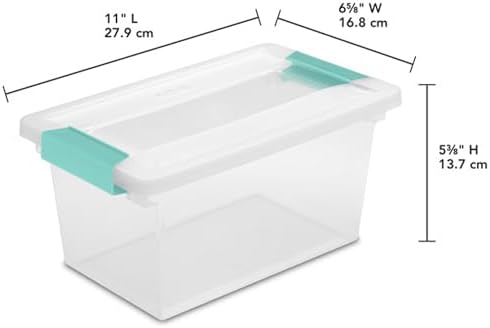 Sterilite 16-Pack Clip Box, Stackable Clear Plastic Bins with Latching Lids, Medium - Writing, Arts or Crafts Supplies Storage Containers for Home, Office, Classroom and Workshop Organization - Image 3