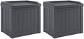 Suncast 2 Pack Small Deck Box Storage w/Bench Seat for Indoor & Outdoor Use, 22 Gal., Cyberspace by Suncast