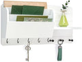 Rebee Vision Key Holder Wall Mount with Hooks for Home Decor, White by REBEEVISION