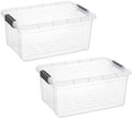 Superio 21 Quart Clear Plastic Storage Boxes with Lids, Stackable Organizer Containers, BPA-Free Storage Bins for Home, Office, School & Dorm, 2 Pack by Superio