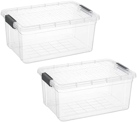 Superio 21 Quart Clear Plastic Storage Boxes with Lids, Stackable Organizer Containers, BPA-Free Storage Bins for Home, Office, School & Dorm, 2 Pack by Superio