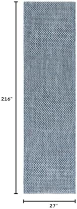 SAFAVIEH Washable Rug Outdoor Courtyard Collection - 2'3" x 18' Runner, Navy & Grey, Non-Shedding & Easy Cleaning, Ideal for Patio, Entryway, Mudroom, Hallway, Kitchen (CY8521-36821) - Image 2