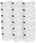 Sterilite 18-Pack Ultra Latching Box, Storage Bins with Lids, Clear Plastic, 30 Quart - Heavy-Duty Organizing Containers for Closet, Bathroom, and Office by Sterilite