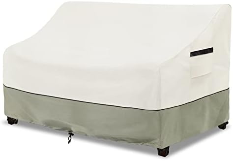 Patio 3-Seater Sofa Cover,Outdoor Couch Cover Fits up to 79W x 38D x 35H Inches,100% Waterproof Heavy Duty Patio Furniture Covers,Beige & Gray-Green by LSongSKY