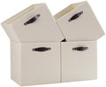 Cube Storage Bins | 13"x15"x13", Beige, 4 Pack by FABINADO