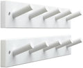 SKOLOO Coat Rack Wall Mount 17 inch, 5 Hooks, Bamboo, Shaker Style, White by SKOLOO