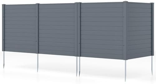 GIANTEX No-Dig Air Conditioner Fence, 4 Panels, 48''W x 48''H, Gray by Giantex