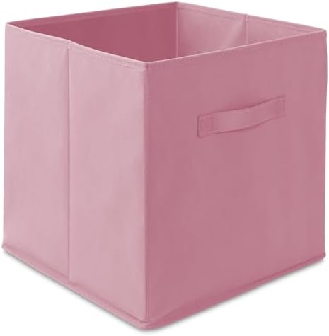 Casafield Set of 12 Collapsible Fabric Cube Storage Bins, Light Pink - 13" Foldable Cloth Baskets for Shelves, Cubby Organizers & More - Image 2