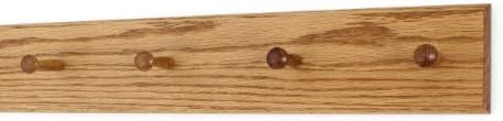 Solid Oak Xtra-Wide Shaker Peg Rack -Made in The USA - Golden Oak Stain 23 x 4.5 Inches with 4 Pegs - Image 2