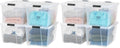 IRIS USA 72 QT Plastic Storage Box with Lid and Latches - 8 Pack - BPA-Free, See-Through Organizing Solution, Durable Nestable Stackable Containers, Secure Pull Handle - Clear by IRISUSA