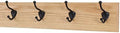PegandRail Oak Wall Mounted Coat Rack with Bronze Hooks (Natural, 20" x 4.5" with 4 Hooks) by PEG+AND+RAIL