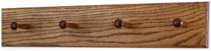 Solid Oak Xtra-Wide Shaker Peg Rack -Made in The USA - Chestnut Stain 23 x 4.5 Inch Xtra Wide with 4 Pegs - Image 2