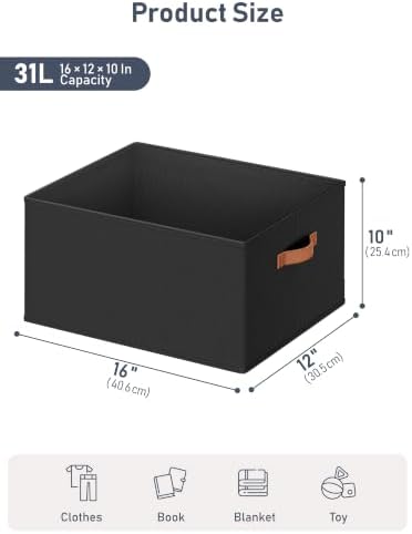 8 Pack Large Closet Storage Baskets Bins for Shelves, Collapsible Fabric Closet Organizers and Storage with Polyester Handles, Decorative Baskets for Organizing Clothes, Towels, Linen Closet 16x12x10" - Image 5