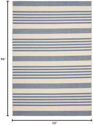 SAFAVIEH Courtyard Outdoor Area Rug 6x8, Beige & Blue CY6062-233 - Image 2