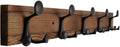 WEBI Coat Rack Wall Mount,30" Solid Wood Coat Hooks Wall Mounted Coat Hanger,16" Hole to Hole,Heavy Duty Hook Rack,5 Triple Hooks for Hanging Coats,Jacket,Hat,Backpack,Farmhouse,Brown by WEBI