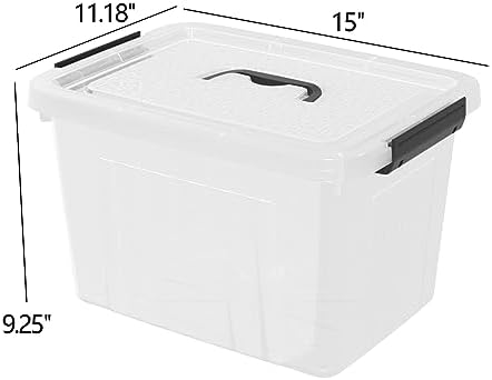 18 Quart Plastic Storage Bins with Lid, Clear Plastic Storage Tote, 4-Pack - Image 3