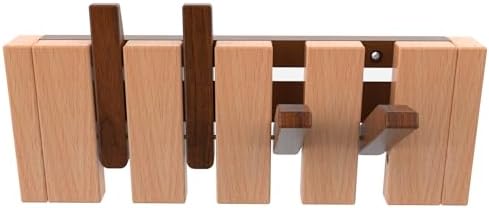 Wall Mounted Piano Key Hanger | Flip Style Hook | Entrance Wall Art Hook, Made of Oak Wood (3 Times Painted, 4 Times Polished) (Walnut-Beech, 4Hooks) by FleiSleep