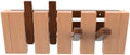 Wall Mounted Piano Key Hanger | Flip Style Hook | Entrance Wall Art Hook, Made of Oak Wood (3 Times Painted, 4 Times Polished) (Walnut-Beech, 4Hooks) by FleiSleep
